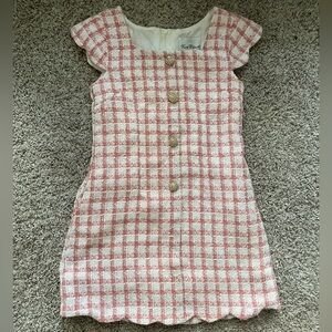 Rare Editions Girls Tweed Button Down Dress